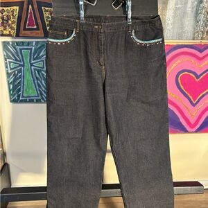 Ruby Rd. Straight Leg Jeans with Colorful Pocket Details